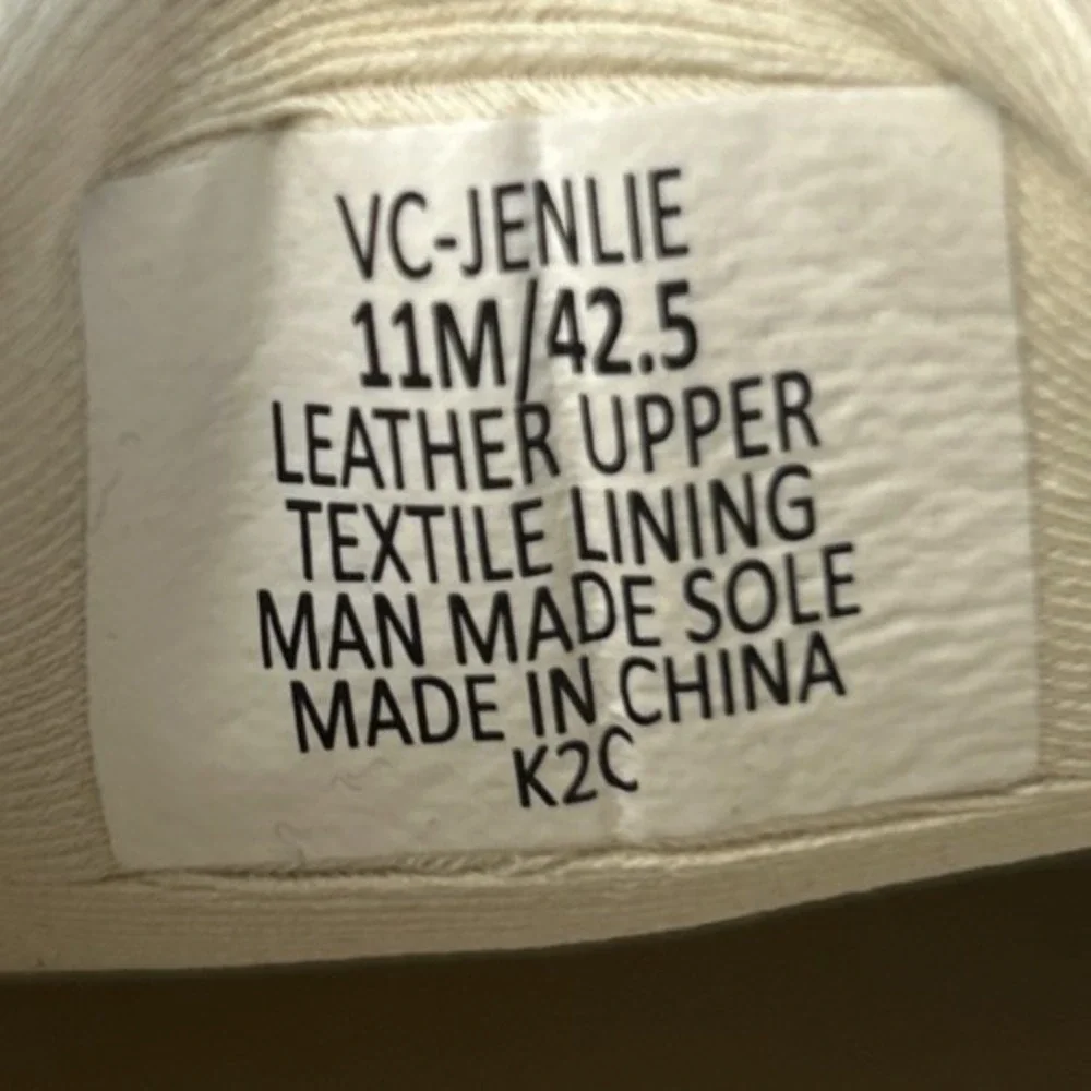 Vince Camuto Jenlie Platform Sneakers White Leather Scalloped Metallic Size 11 M